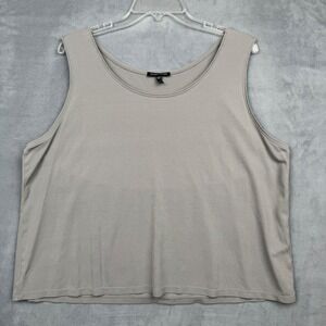 EILEEN FISHER Silk Tank Top Women's XL Beige Sleeveless